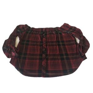 Ambiance Flannel Crop Top Size M